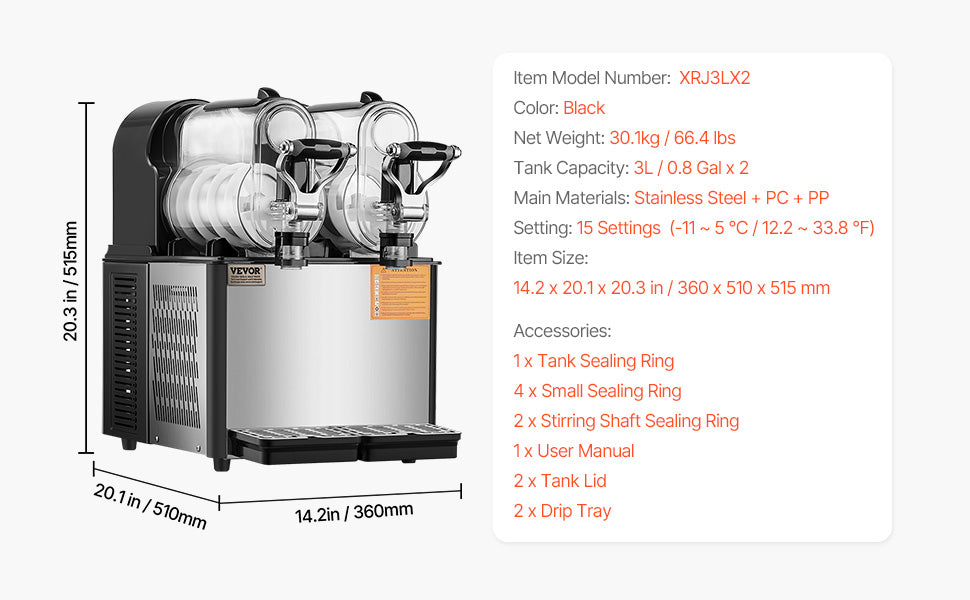 SucceBuy 3-36L Commercial Slushy Machine 1-3 Tanks Stainless Steel Margarita Smoothie Frozen Drink Maker for Home and Restaurants