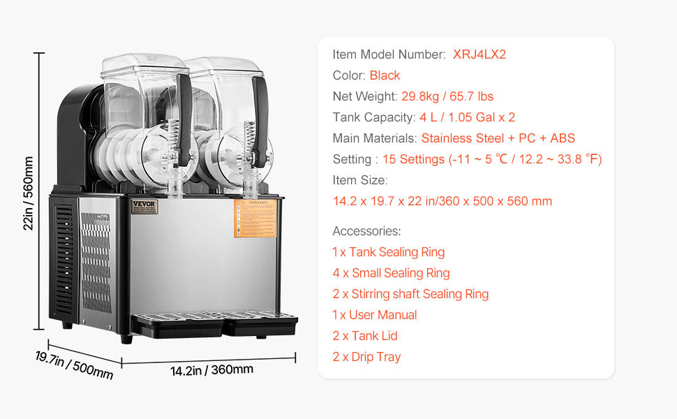 SucceBuy 3-36L Commercial Slushy Machine 1-3 Tanks Stainless Steel Margarita Smoothie Frozen Drink Maker for Home and Restaurants
