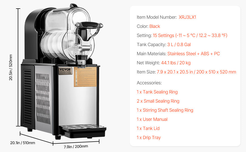 SucceBuy 3-36L Commercial Slushy Machine 1-3 Tanks Stainless Steel Margarita Smoothie Frozen Drink Maker for Home and Restaurants